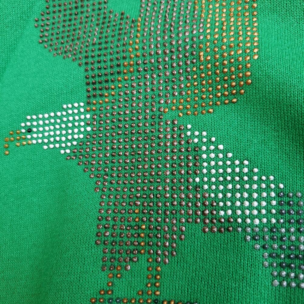 Vintage Jerzees Green Eagle Embellished Sweatshirt Crew Neck Deadstock NWT Sz XL - Picture 4 of 10